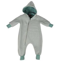 Lilakind“ Baby Wollwalk Overall Einteiler mit Kapuze Walkloden Walkoverall Hell Mint Gr. 68/74 - Made in Germany von Lilakind