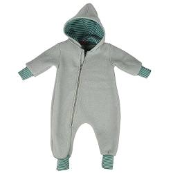 Lilakind“ Baby Wollwalk Overall Einteiler mit Kapuze Walkloden Walkoverall Hell Mint Gr. 86/92 - Made in Germany von Lilakind