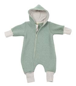 Lilakind“ Baby Wollwalk Overall Einteiler mit Kapuze Walkloden Walkoverall Mint Grün Gr. 68/74 - Made in Germany von Lilakind