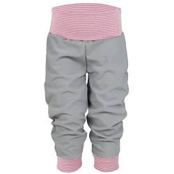 Lilakind Softshell Hose Babyhose Kinderhose Herbst Winter Gefüttert Regenhose Einfarbig Grau Gestreift Rosa Weiß Gr. 122/128 - Made in Germany von Lilakind