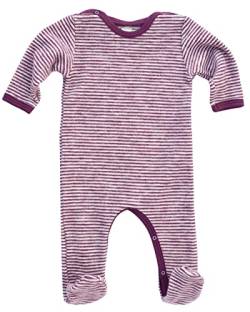 Lilano, Fleece Flausch Overall mit Fuß, 100% Wolle (kbT) (50, Beere/Natur) von Lilano Natur