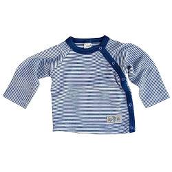 Lilano, Baby Shirt mit Knopfleiste, Merinowolle (kbT), Seide, 210 g/m² (Marine/Natur, 80) von Lilano
