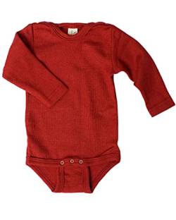 Lilano, Body mit Schulterknöpfen Uni, 70% Wolle (KBA), 30% Seide, 210 g/m² (Rot, 68) von Lilano