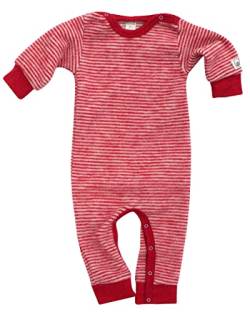 Lilano, Kinder/Baby Overall Ohne Fuß, 100% Wolle (kbT) (68, Rot geringelt) von Lilano