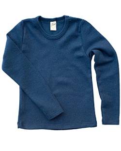 Lilano, Kinder Unterhemd Langarm Uni, 70% Wolle (kbT), 30% Seide, 210 gr./m² (Marine, 104) von Lilano
