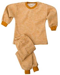Lilano, Merino Kinder Flausch Schlafanzug 2-teilig, 100% Wolle (kbT) (Curry Natur, 104) von Lilano