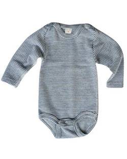 Lilano, Warmer Baby Body Ringel, 70% Wolle (kbT), 30% Seide, 210 gr./m² (Marine Geringelt, 50) von Lilano