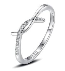 Lilbitty Ring Damen Silber 925 Zirkonia Ring Silber Minimalistisch Eheringe Verlobungsring Trauringe Wickelring Verlobungsring Sterlingsilber Fingerring Damen Schmuck von Lilbitty