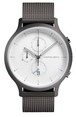 Lilienthal Berlin, Chronograph Dark Silver White mit Armband Mesh Silver von Lilienthal