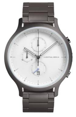 Lilienthal Berlin, Chronograph Dark Silver White mit Armband Metal Silver von Lilienthal