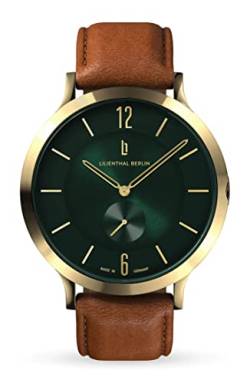 Lilienthal Berlin, Quarzuhr The Classic Gold Green mit Armband Leather Light Brown von Lilienthal