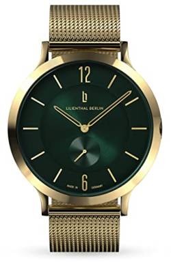 Lilienthal Berlin, Quarzuhr The Classic Gold Green mit Armband Mesh Gold von Lilienthal