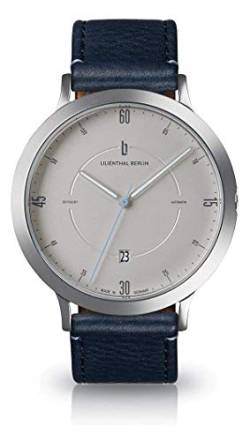 Lilienthal Berlin, Zeitgeist Automatik All Silver mit Armband Leather Blue von Lilienthal