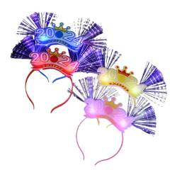 Samt-LED-Haarreifen für Neujahrsparty, 5 Stück, zufällige Farbe, LED-Haarreifen, Stirnbänder für Abschlussfeier von Lilinzhi