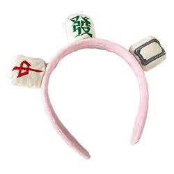 Spa-Stirnband, gefüllte Mahjong-Stirnbänder, Geweih, Make-up, Haarband, rutschfest, Plüsch-Kopfwickel, elastische Stirnbänder für Damen von Lilinzhi