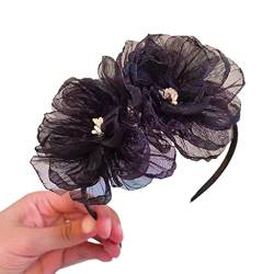 Vintage-Spitzen-Stirnbänder mit Blumenmuster, Netz-Spitze, süßes Haarreif, handgefertigtes Haar-Accessoire für Frauen von Lilinzhi