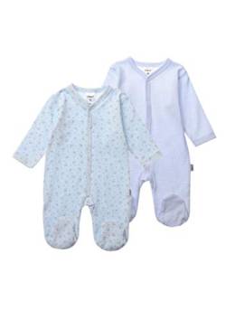 Liliput Babys 2er-Pack Schlafoveralls hellblau mit Druck Elefant/hellblau-gestreift 86/92 von Liliput