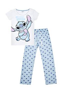 Disney We Love Stitch Damen Pyjama-Set, lang, grau, 16-18 von Lilo and Stitch