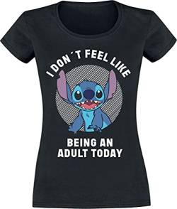 Lilo and Stitch Adult Frauen T-Shirt schwarz XXL 100% Baumwolle Disney, Fan-Merch, Filme von Lilo and Stitch