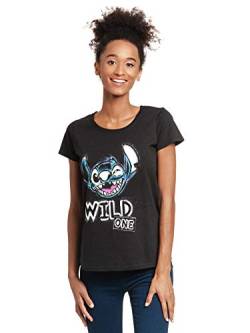 Lilo and Stitch Wild One Frauen T-Shirt schwarz M 100% Baumwolle Disney, Fan-Merch, Film von Lilo and Stitch