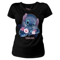 Lilo & Stitch Disney Damen T-Shirt Ohana Baumwolle schwarz - XL von Lilo and Stitch