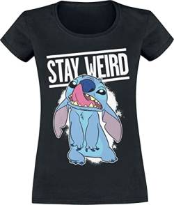 Lilo & Stitch Stay Weird Frauen T-Shirt schwarz M von Lilo and Stitch