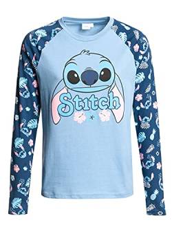 Lilo & Stitch Weird But Cute Damen Shirt blau Allover, Größe:XL von Lilo and Stitch