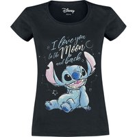 Lilo & Stitch - Disney T-Shirt - I love you to the moon and back - S bis XXL - für Damen - Größe L - schwarz  - EMP exklusives Merchandise! von Lilo & Stitch