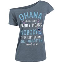 Lilo & Stitch - Disney T-Shirt - Ohana - M bis XXL - für Damen - Größe XL - blau meliert  - EMP exklusives Merchandise! von Lilo & Stitch