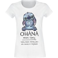 Lilo & Stitch - Disney T-Shirt - Ohana Means Family - M bis XXL - für Damen - Größe XXL - weiß  - Lizenzierter Fanartikel von Lilo & Stitch