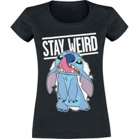 Lilo & Stitch - Disney T-Shirt - Stay Weird - S bis XXL - für Damen - Größe L - schwarz  - Lizenzierter Fanartikel von Lilo & Stitch