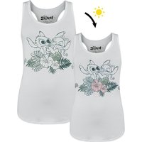 Lilo & Stitch - Disney Top - Stitch - Blumen - S bis XXL - für Damen - Größe M - weiß  - EMP exklusives Merchandise! von Lilo & Stitch