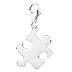 Lily Charmed Puzzle-Anhänger aus 925er Sterlingsilber oder 18 Karat vergoldeter Anhänger für Armband oder Halskette, Metall von Lily Charmed