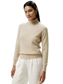 LilySilk Kaschmirpullover Rollkragenpullover Pullover Pulli Damen Mode aus 100% Kaschmir für Frauen(Greige,L) von LilySilk
