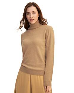 LilySilk Kaschmirpullover Rollkragenpullover Pullover Pulli Damen Mode aus 100% Kaschmir für Frauen(Honig Senf,L) von LilySilk