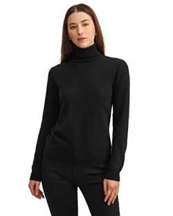 LilySilk Kaschmirpullover Rollkragenpullover Pullover Pulli Damen Mode aus 100% Kaschmir für Frauen(Schwarz,M) von LilySilk