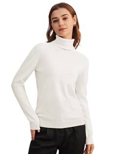 LilySilk Kaschmirpullover Rollkragenpullover Pullover Pulli Damen Mode aus 100% Kaschmir für Frauen(Weiß,S) von LilySilk