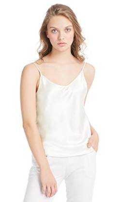 LilySilk Seide Unterhemd Top Oberteil Schlicht Trägertop Hemd Shirt Damen 19 Momme Elfenbein S Verpackung MEHRWEG von LilySilk