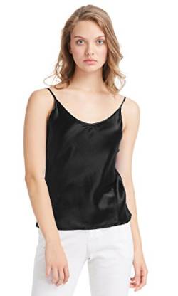 LilySilk Seide Unterhemd Top Oberteil Schlicht Trägertop Hemd Shirt Damen 19 Momme Schwarz S von LilySilk