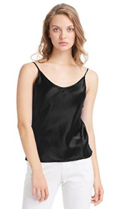 LilySilk Seide Unterhemd Top Oberteil Schlicht Trägertop Hemd Shirt Damen 19 Momme Schwarz XL von LilySilk