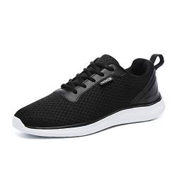 LiliChan Atmungsaktive Herren Mesh Athletic Tennisschuhe Lässige Bequeme Turnschuhe Leichte Athletische Laufschuhe (45 EU, Schwarz) von Lilychan