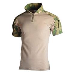 LiliChan Tactical Short Sleeves Herrenhemden Military Shirt Outdoor Shirt Tactical Combat Shirt mit Reißverschluss (Small, Ruin Green) von Lilychan