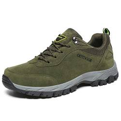Lilichan Herren Casual Anti-Rutsch-Wanderschuhe Wasserdicht Leichte Atmungsaktive Arbeit Trekking-Schuhe (42 EU, Grün) von Lilychan