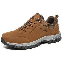 Lilichan Herren Casual Anti-Rutsch-Wanderschuhe Wasserdicht Leichte Atmungsaktive Arbeit Trekking-Schuhe (49 EU, Braun) von Lilychan