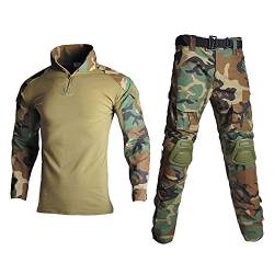 Lilychan Tactical Military Suits für Herren Langarm-Rip-Stop-Uniformen Combat Shirt und Pants Elbow Knee Pads (Dschungeltarnung, m) von Lilychan
