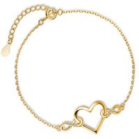 Limana Goldarmband Damen Frauen Armband 925 Sterling Silber goldendes Herz Unendlichkeit (inkl. Herz Gravur Dose), Zirkonia Liebe Geschenkidee Liebesgeschenk von Limana