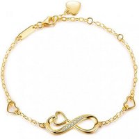 Limana Goldarmband verstellbar 925 Sterling Silber Gold Undenlichkeit-Symbol Herz Armband (inkl. Geschenkdose), Frauen Liebe Geschenk Idee Liebesgeschenk von Limana