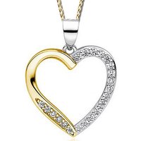 Limana Herzkette Damen Frauen 925 Sterling Silber Kette mit Herz Anhänger 2 farbig (inkl. Geschenkdose), Liebe Geschenkidee Liebesgeschenk gold rosegold von Limana