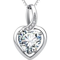 Limana Herzkette Damen Frauen 925 echt Sterling Silber Kette mit Zirkonia Herz, Herzanhänger Liebesgeschenk Liebe Geschenk Idee Freundin von Limana