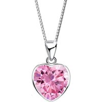 Limana Herzkette Herz Halskette echt 925 Sterling Silber rosa Stein Anhänger Schmuck, rosa Zirkonia von Limana